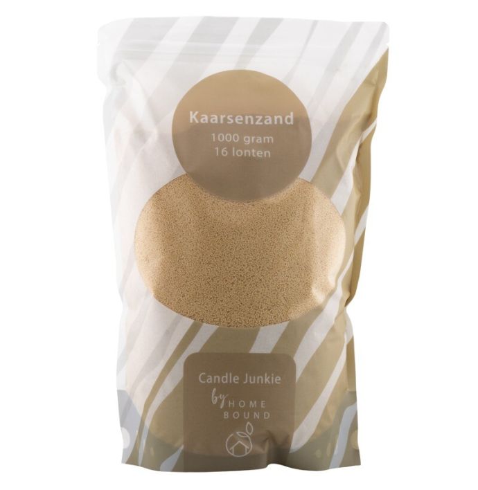 Kaarsenkorrels zak met 16 lonten beige