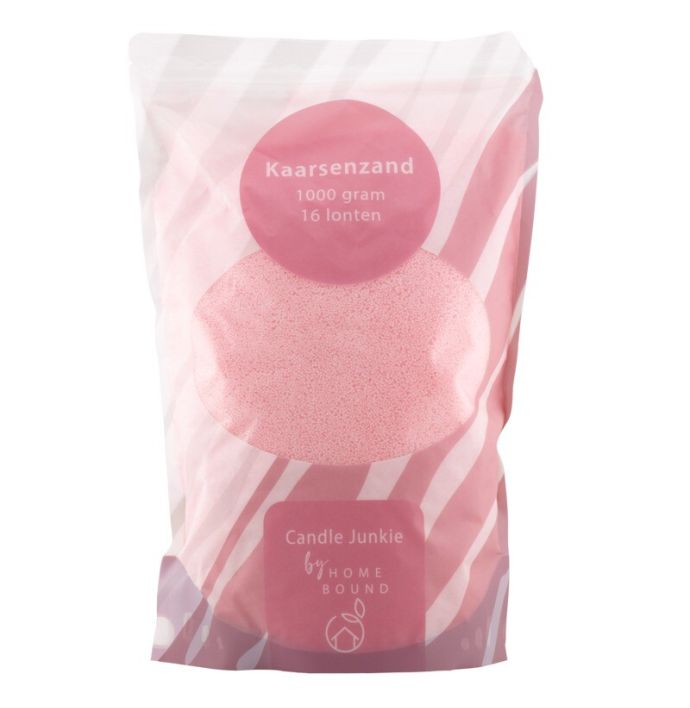 Kaarsenkorrels zak met 16 lonten roze