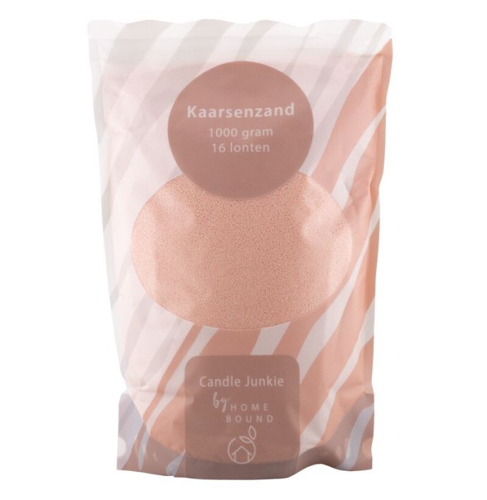 Kaarsenkorrels zak met 16 lonten zachtroze