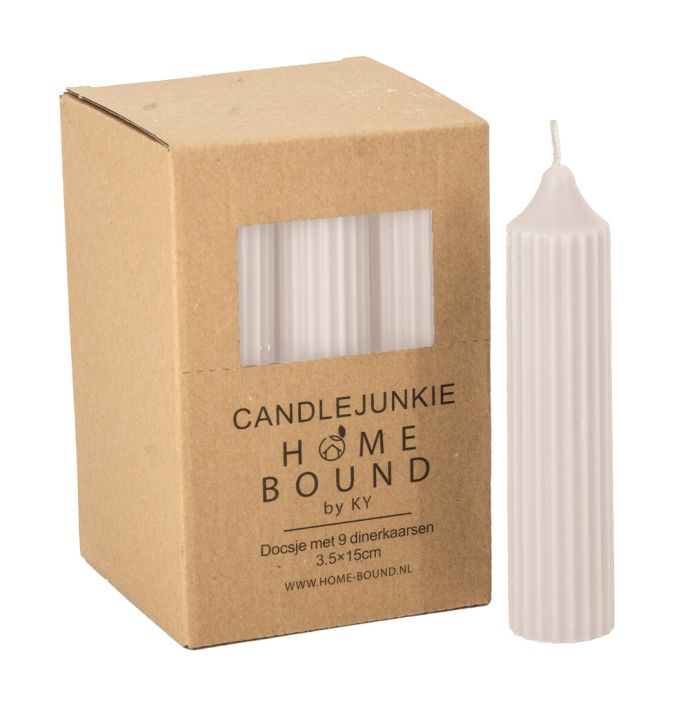 Korte soya dinerkaars ribbel beige