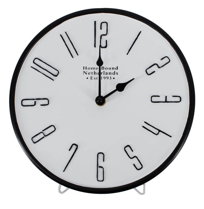 Staande klok metaal wit