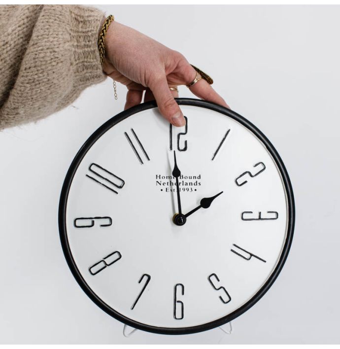 Staande klok metaal wit