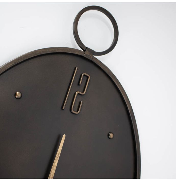 Wandklok ovaal brons