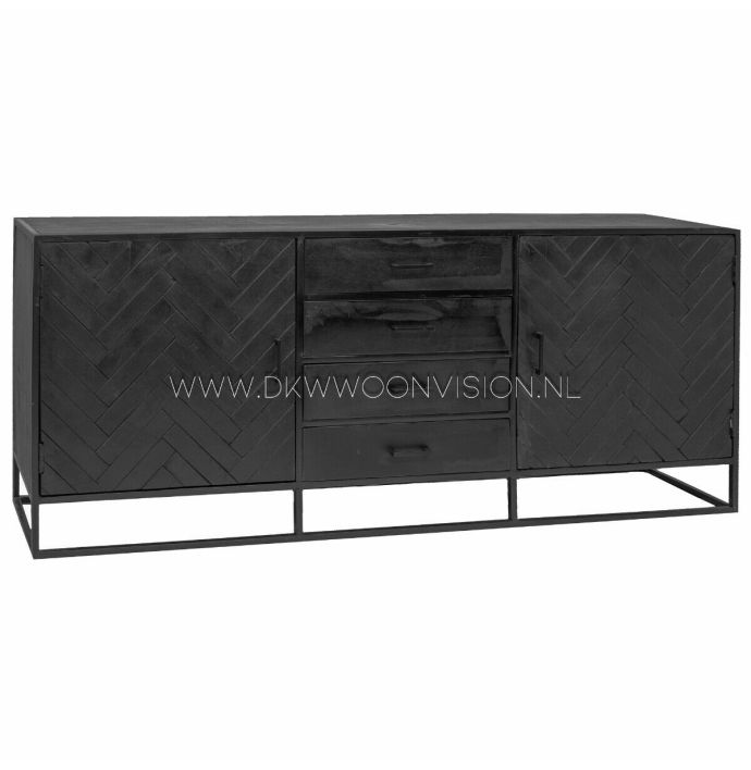 Dressoir Fishbone zwart