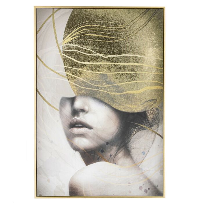 Schilderij vrouw goudfolie