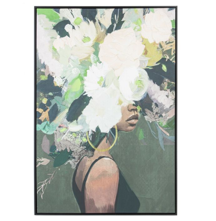 Schilderij vrouw bloemen
