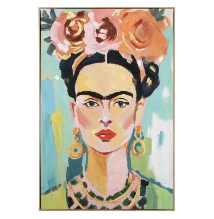 Schilderij Frida Kahlo kleurrijk 100x150cm 