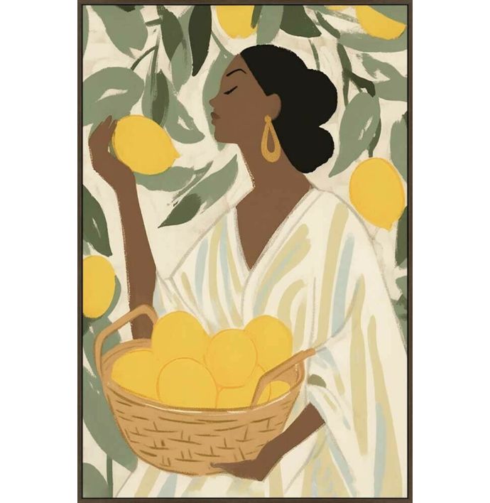 Schilderij vrouw met citroenen 