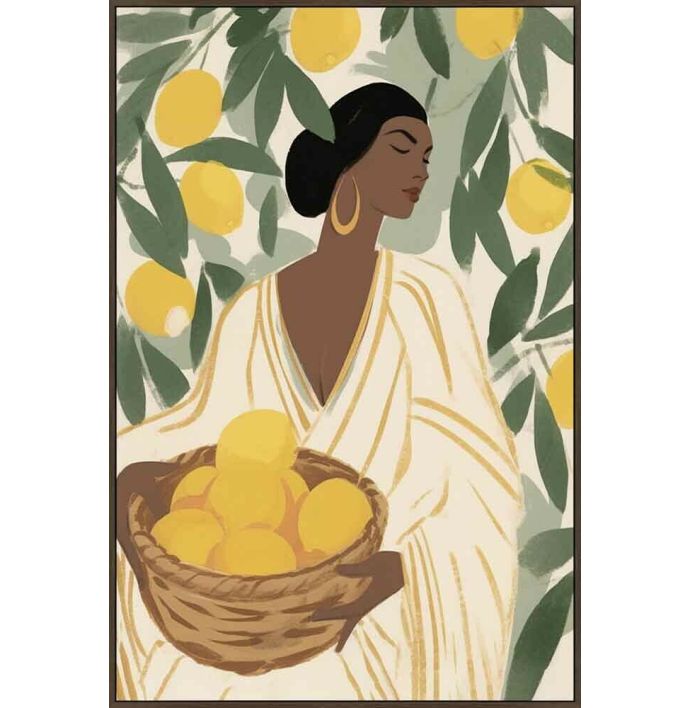 Schilderij vrouw met citroenen 