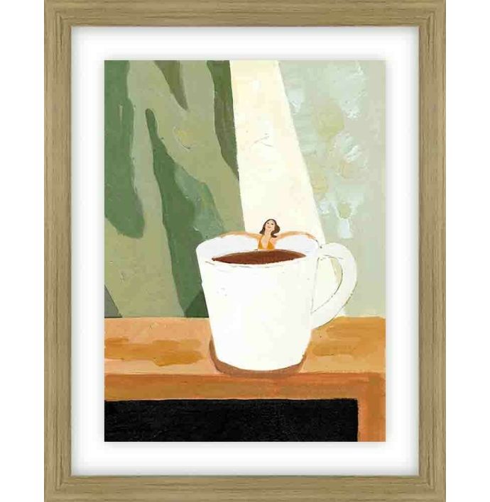 Schilderij met frame koffie momentje 