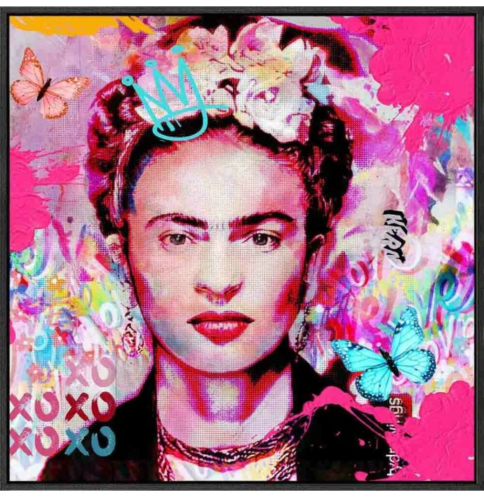 Schilderij high gloss popart Frida Kahlo 