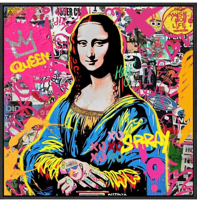 Schilderij high gloss popart Mona Lisa 