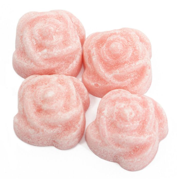 Organza zakje met 4x amberblokje roos 'Orchidee'