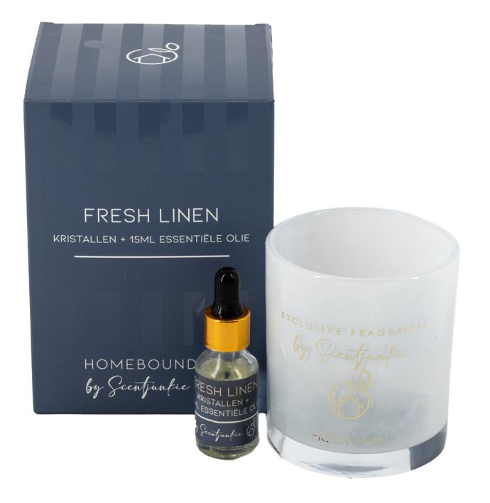 Geur kristal met 15ml essentiële olie 'Fresh linen'