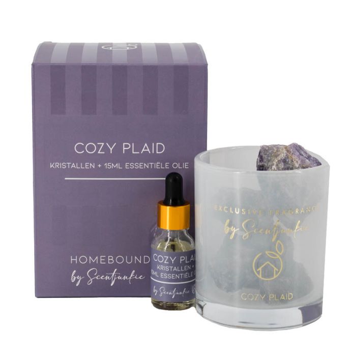 Geur kristal met 15ml essentiële olie 'Cozy plaid'