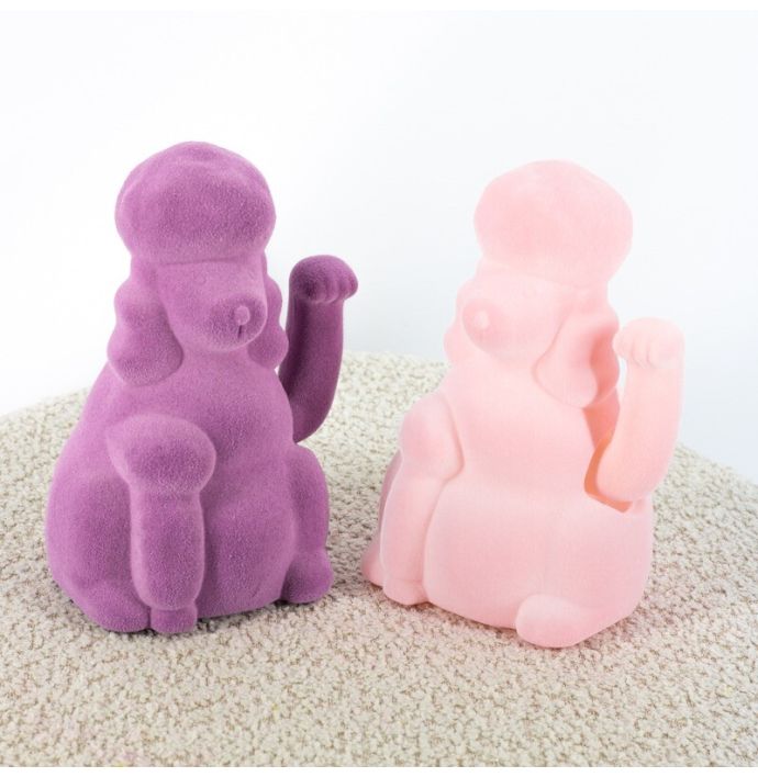 Lucky poodle geluksornament paars
