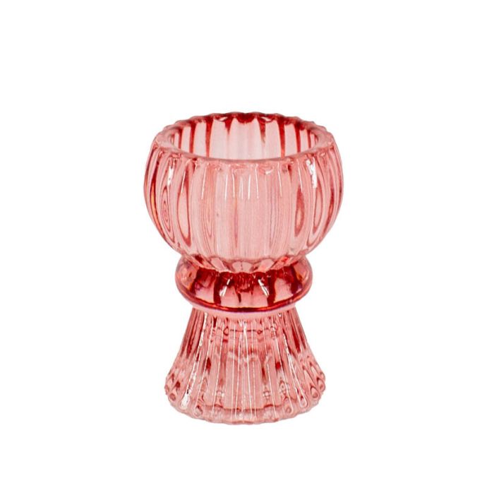 Kaarsenstandaard/waxinehouder roze