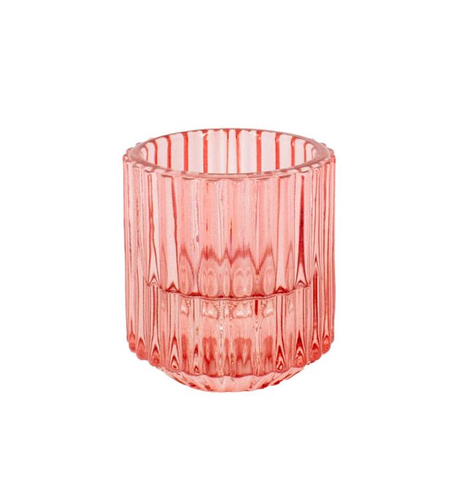 Kaarsenstandaard/waxinehouder roze