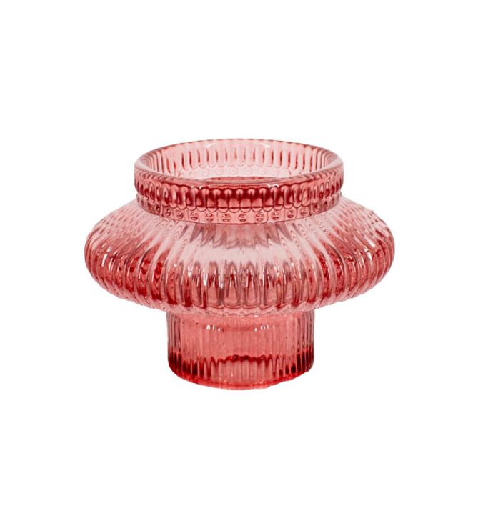 Kaarsenstandaard/waxinehouder roze