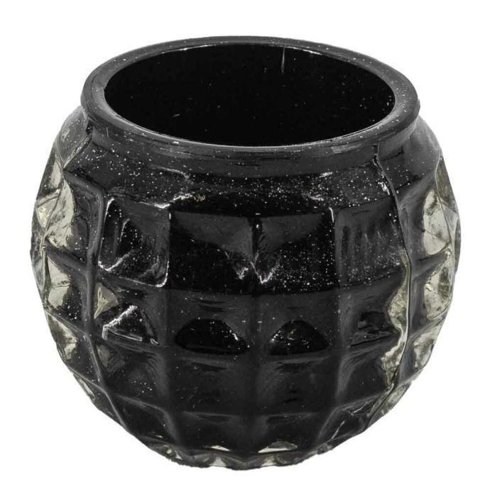 Glazen waxinehouder blauw