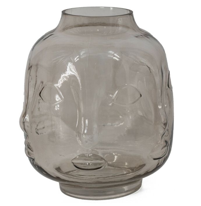 Glazen vaas gezicht zalm