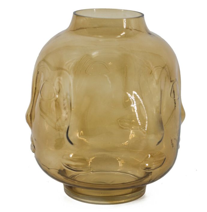 Glazen vaas gezicht roest