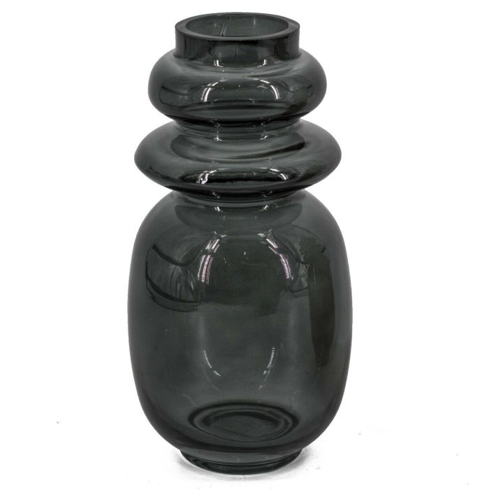 Glazen vaas antraciet