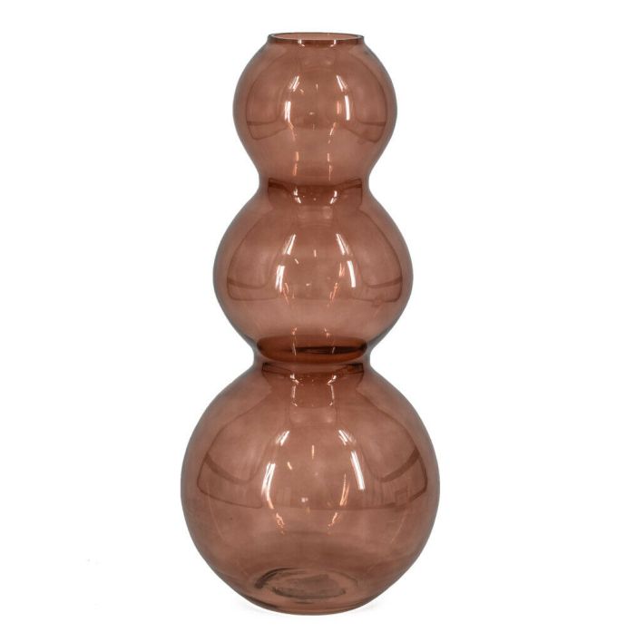 Glazen vaas bubble roze