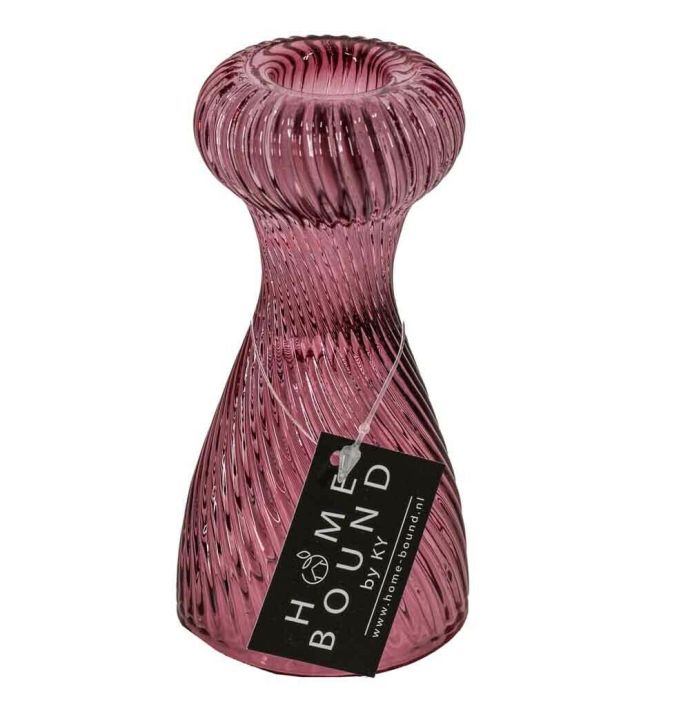 Glazen kaarsenstandaard roze