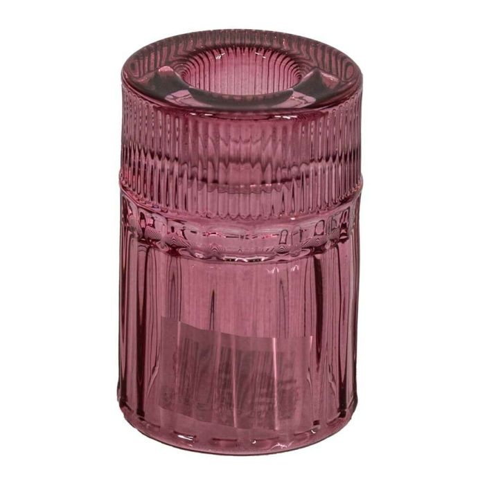 Glazen kaarsenstandaard roze