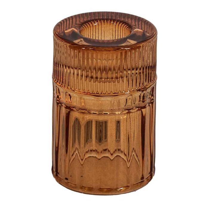 Glazen kaarsenstandaard oranje