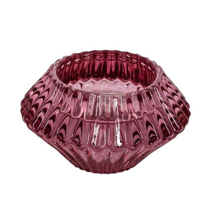 Glazen kaarsenstandaard roze