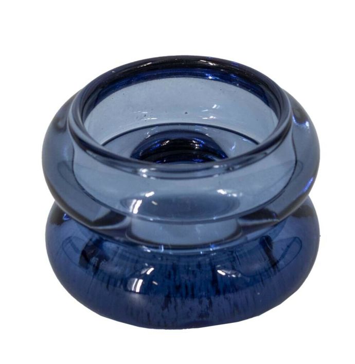 Glazen kaarsenstandaard blauw