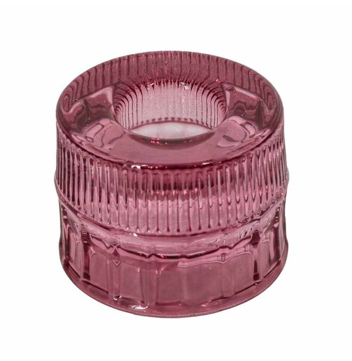 Glazen kaarsenstandaard roze