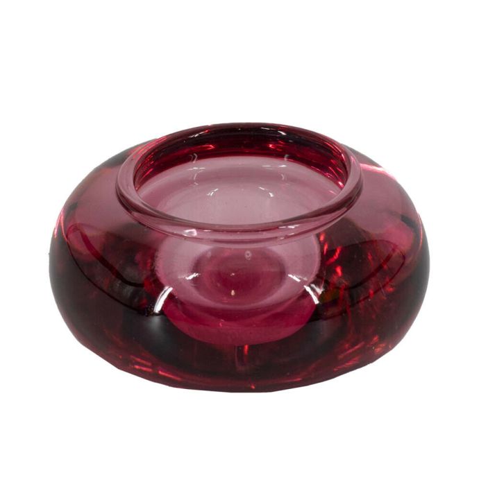 Glazen kaarsenstandaard roze