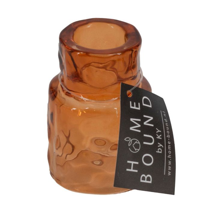 Glazen waxine- en kaarsenstandaard sandstone