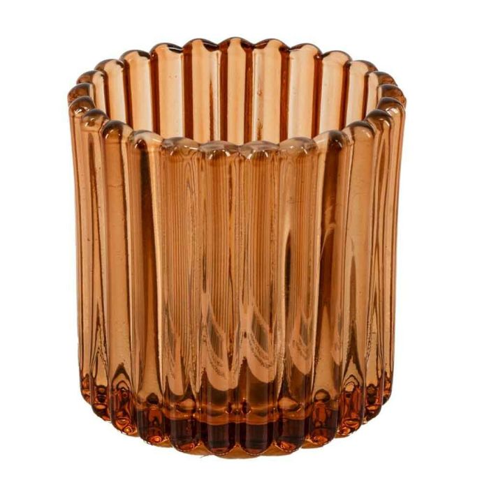 Glazen waxinehouder sandstone