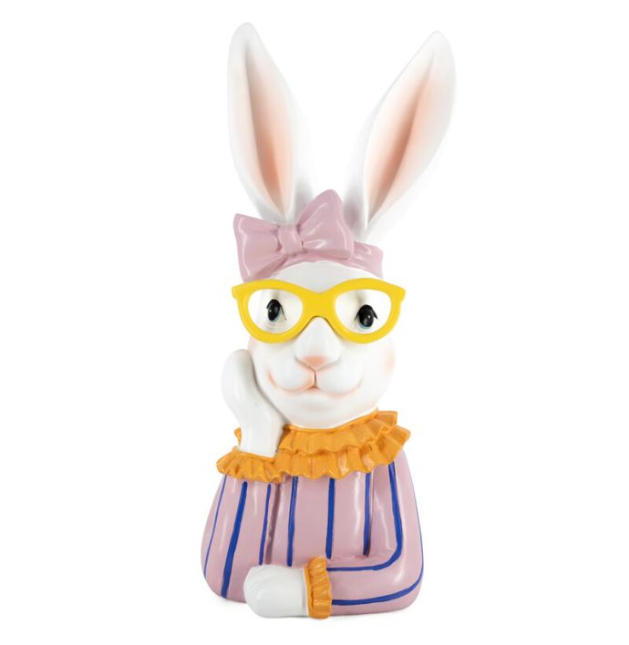Ornament striped rabbit glasses