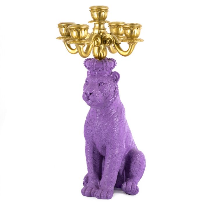 Kandelaar tijger paars