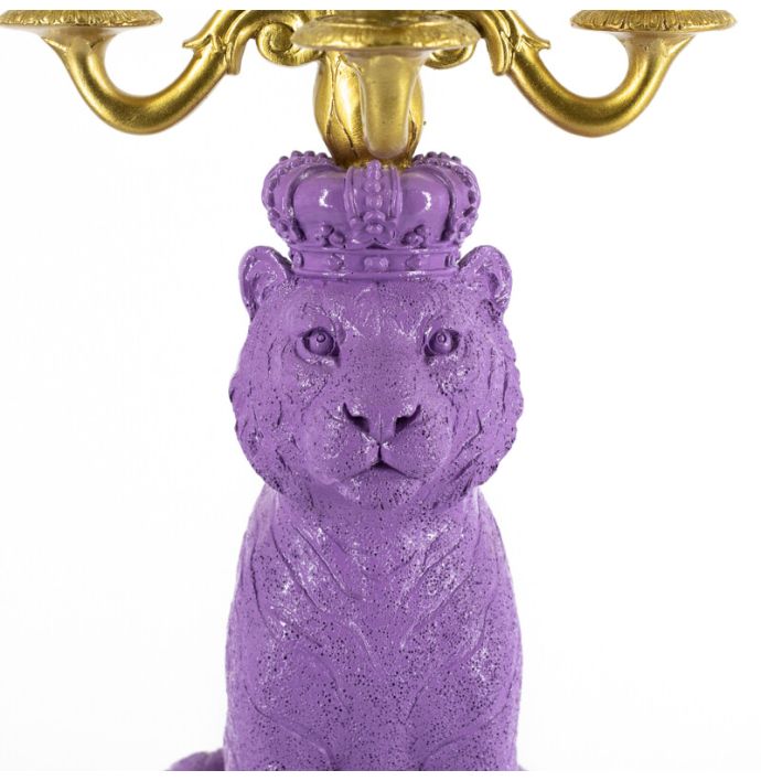 Kandelaar tijger paars