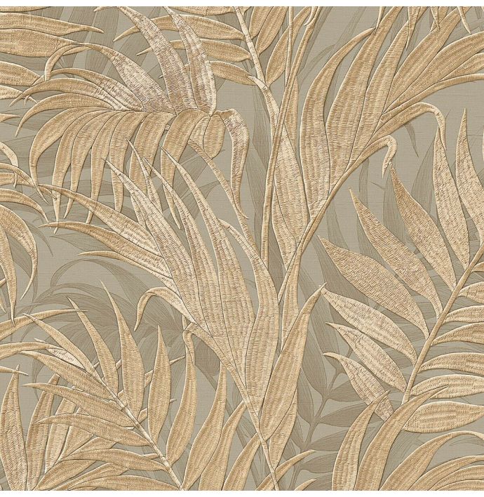 Patroon behang Grace - Tropical palm leaf