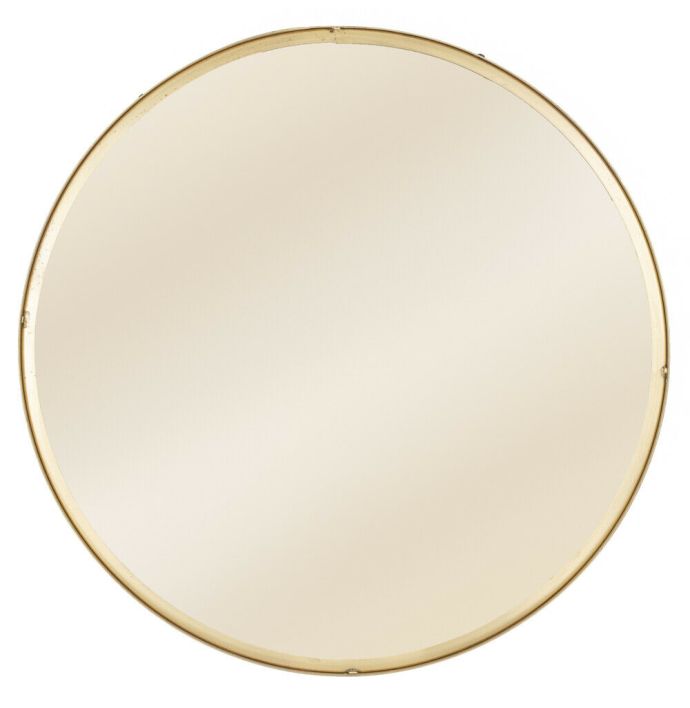 Spiegel rond metaal goud
