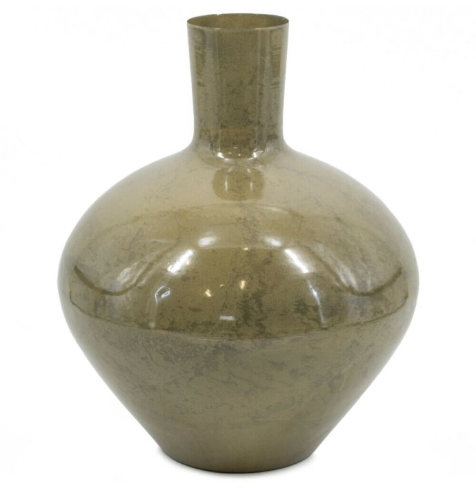 Vaas metaal olive marble
