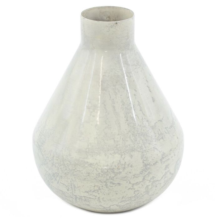 Vaas metaal white marble