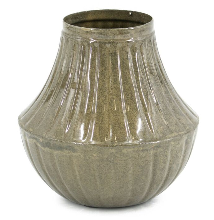 Vaasje metaal olive marble