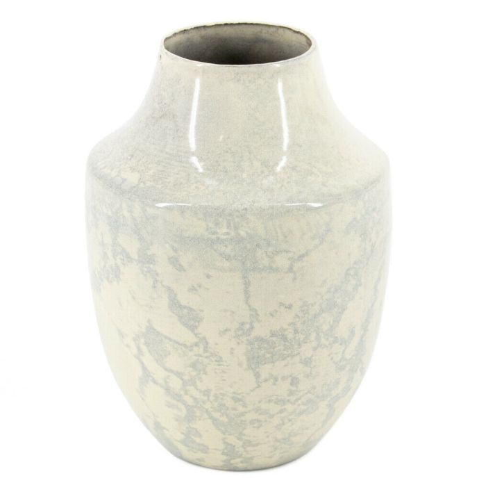 Vaasje metaal white marble