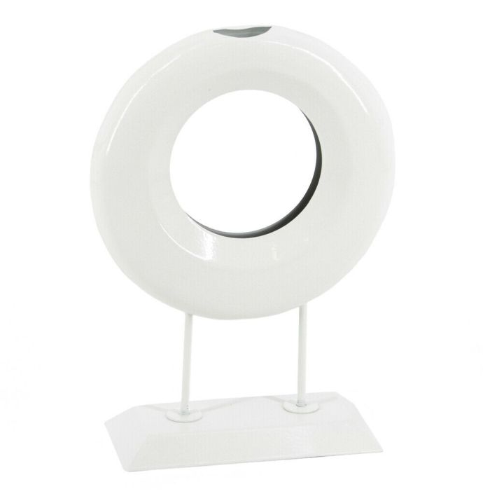 Ornament metaal donut white marble