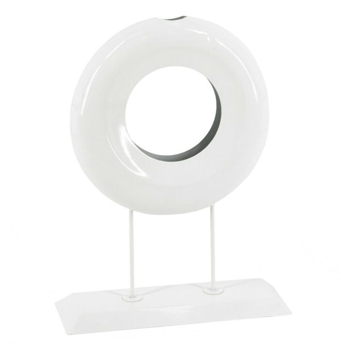 Ornament metaal donut white marble