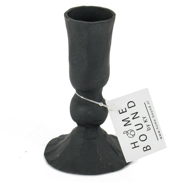 Kaarsenstandaard zwart metaal