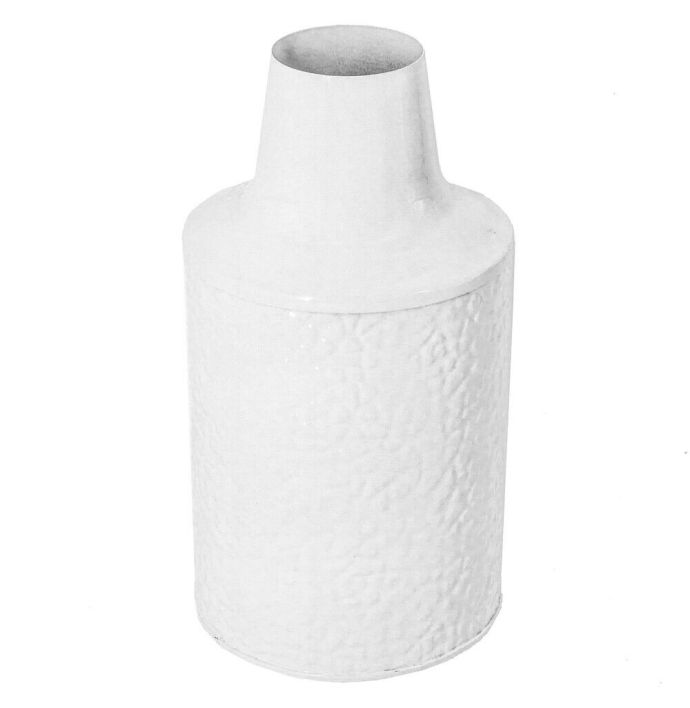 Metalen vaas wit patroon